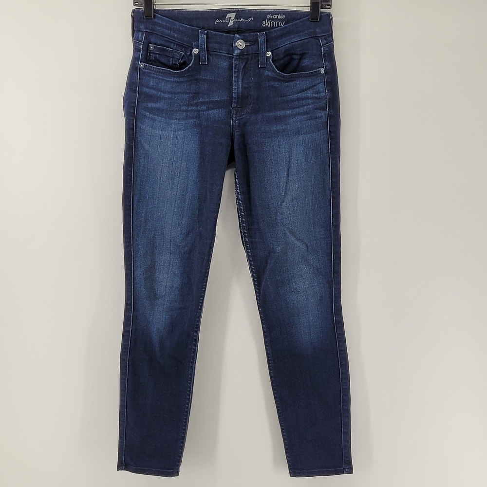 7 For All Mankind The Ankle‎ Skinny Jeans Womens 26 Blue Dark Wash Stretch